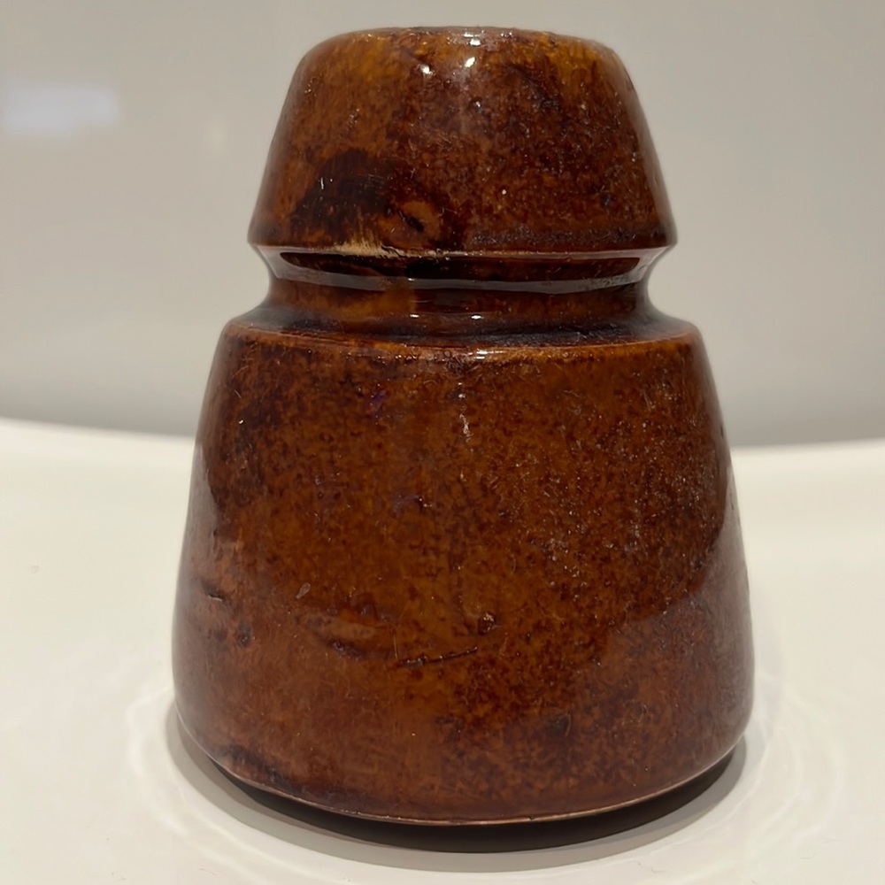 Antique Telegram Insulator- Ceramic Brown